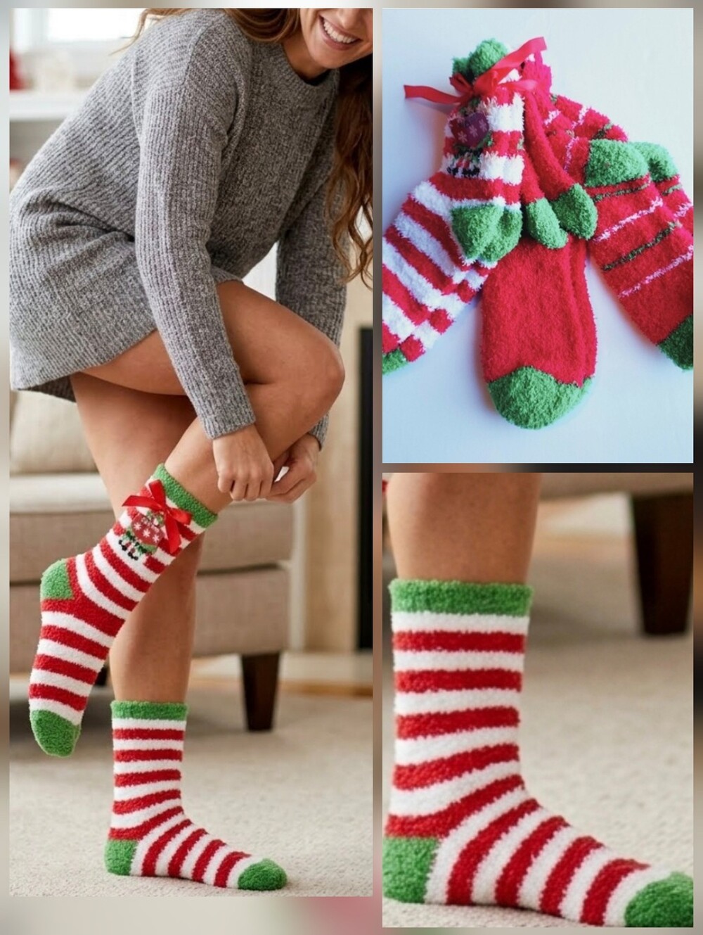 ❤️NEW! 🤍3 pairs of 'Just One' Christmas socks